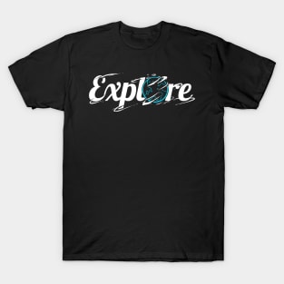 Logo Explore The World - Mother Earth On Camping T-Shirt